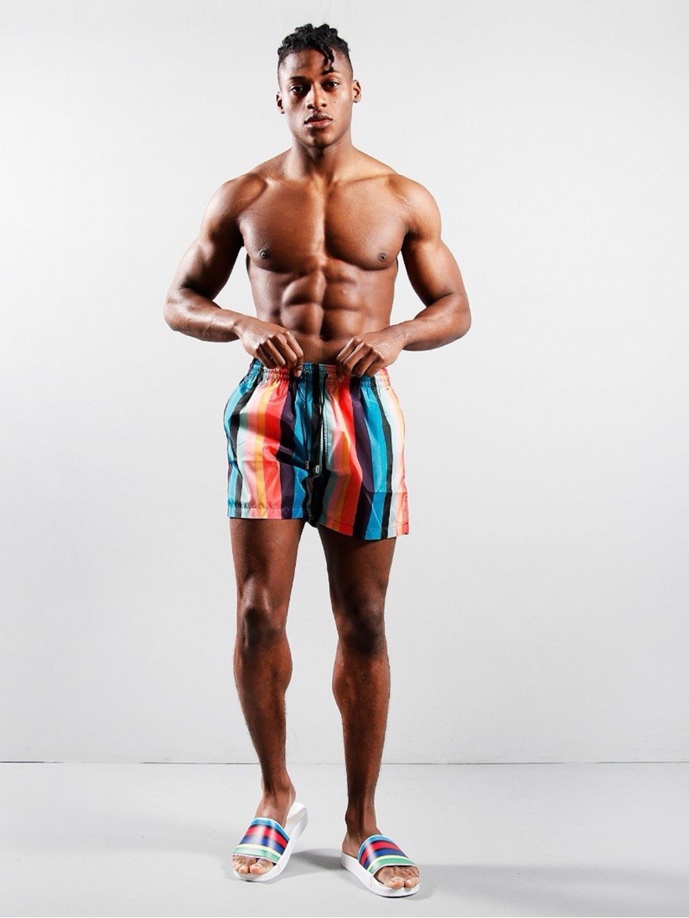 Paul Smith Multicolor ‘Artist Stripe’ Men's Swim Shorts